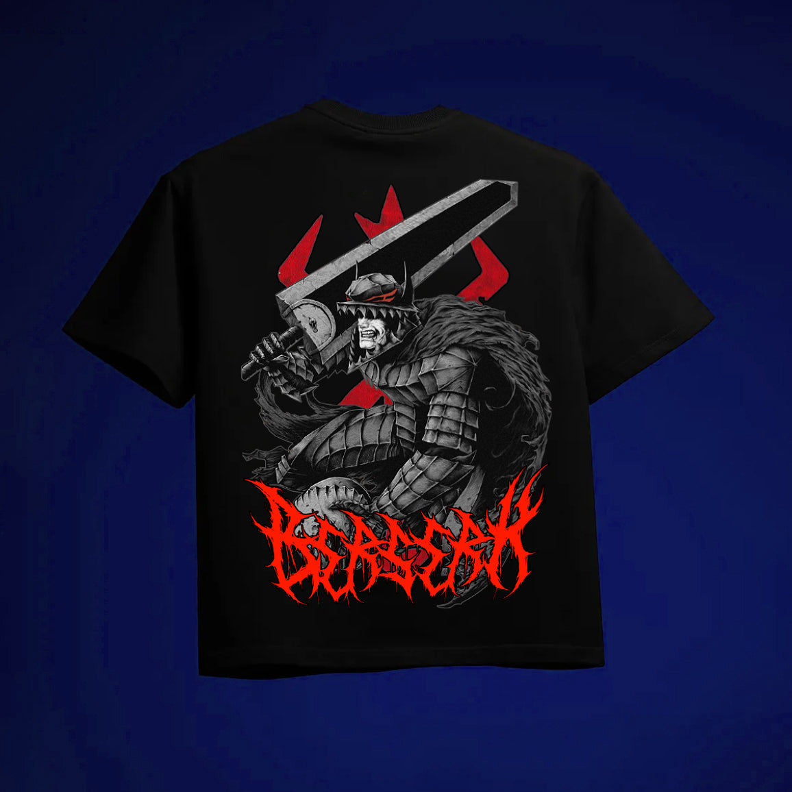 BERSERK OVERSIZED 240 GSM UNISEX BLACK TSHIRT - INDIE APES