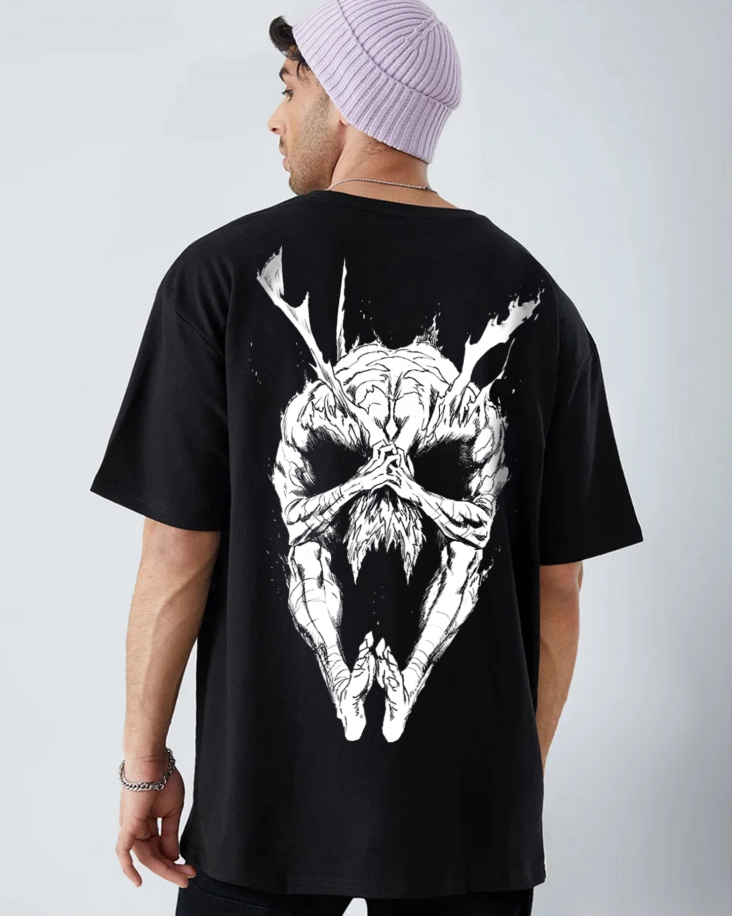 GAROU OVERSIZED UNISEX BLACK TSHIRT - INDIE APES