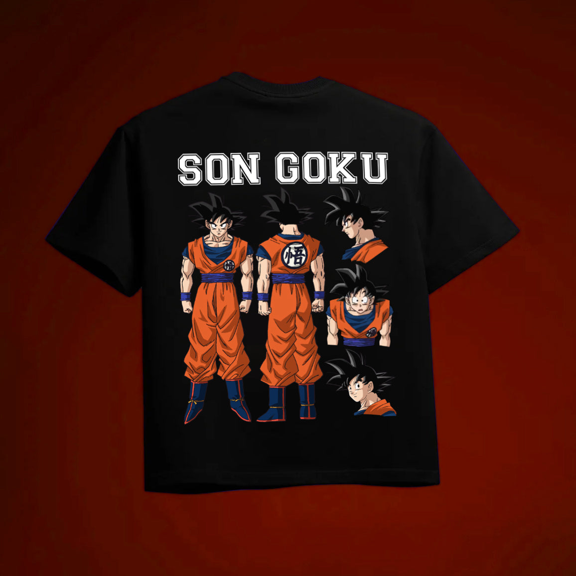 GOKU OVERSIZED 240 GSM UNISEX BLACK TSHIRT - INDIE APES