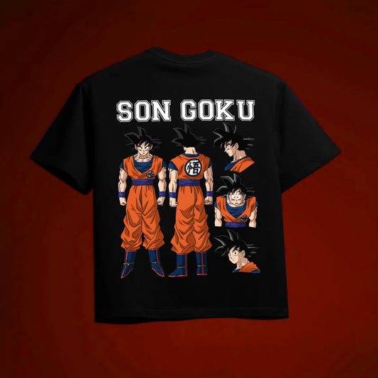 GOKU OVERSIZED 240 GSM UNISEX BLACK TSHIRT - INDIE APES