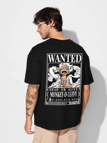 LUFFY BOUNTY OVERSIZED BLACK TSHIRT - INDIE APES