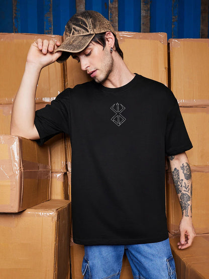 BERSERK OVERSIZED 240 GSM UNISEX BLACK TSHIRT - INDIE APES