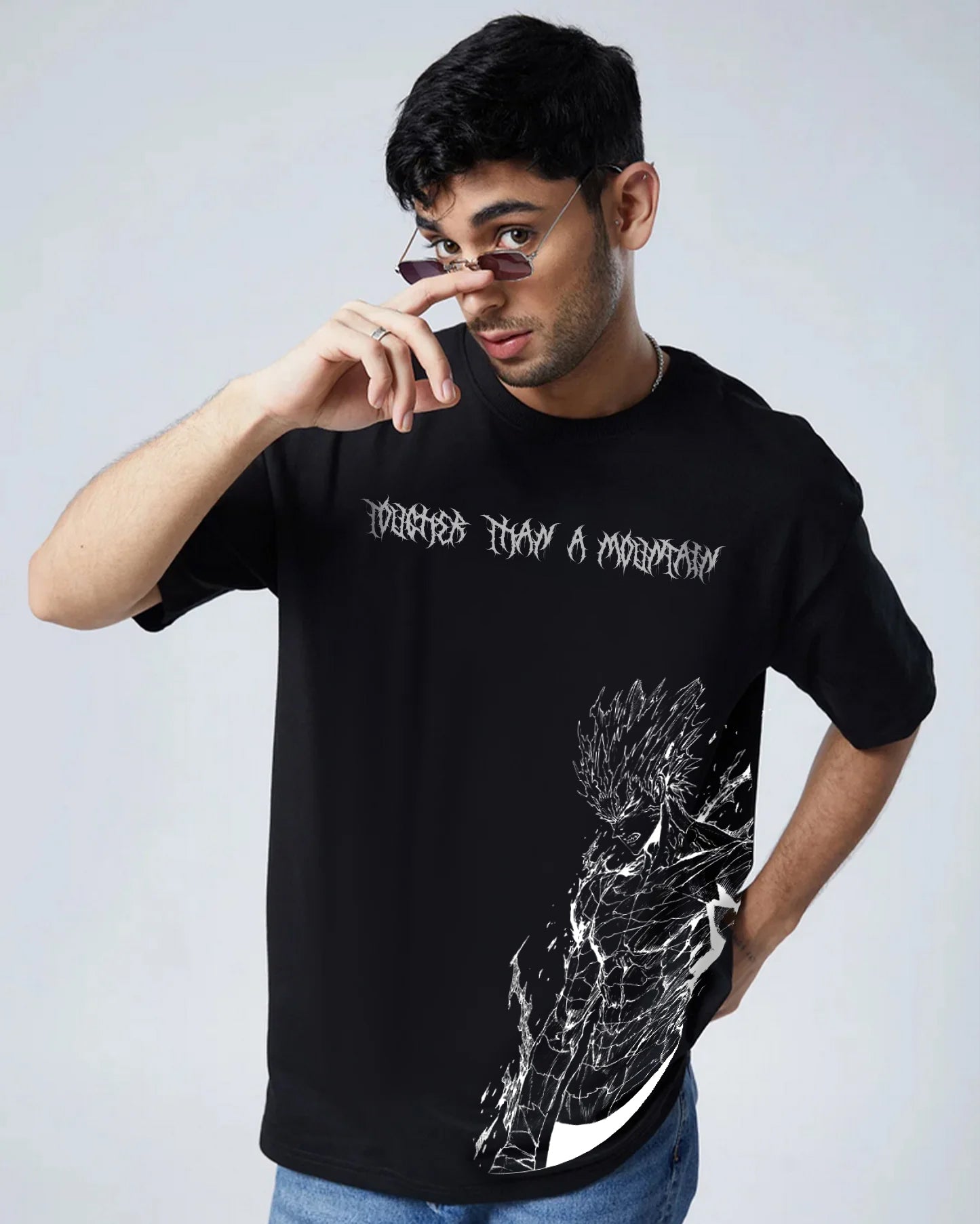 GAROU OVERSIZED UNISEX BLACK TSHIRT - INDIE APES