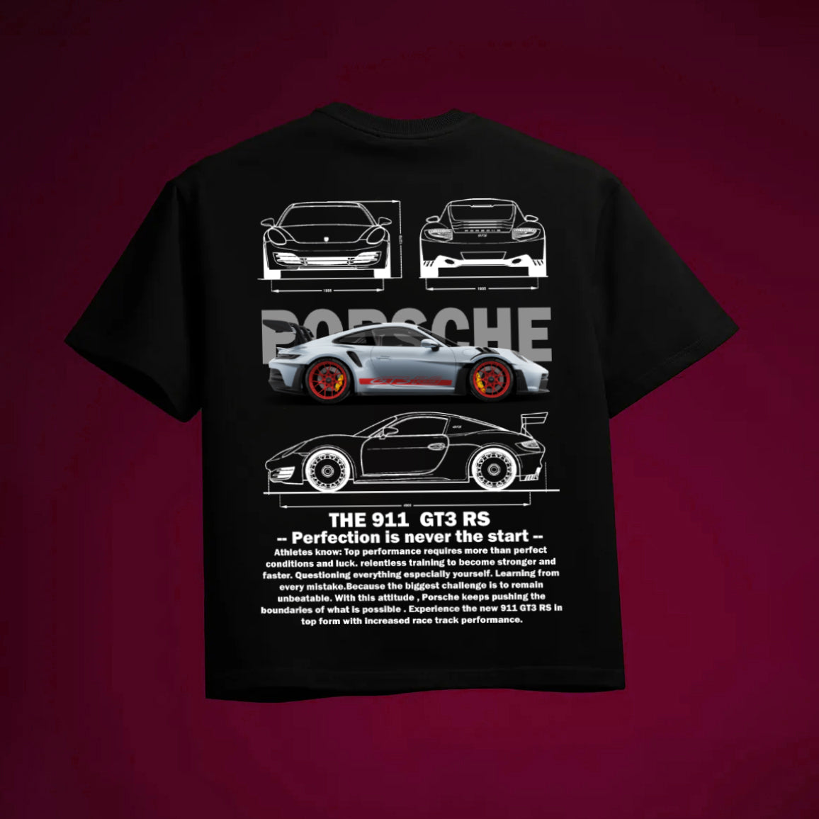 PORSCHE 911 GT3RS OVERSIZED 240 GSM TSHIRT - INDIE APES