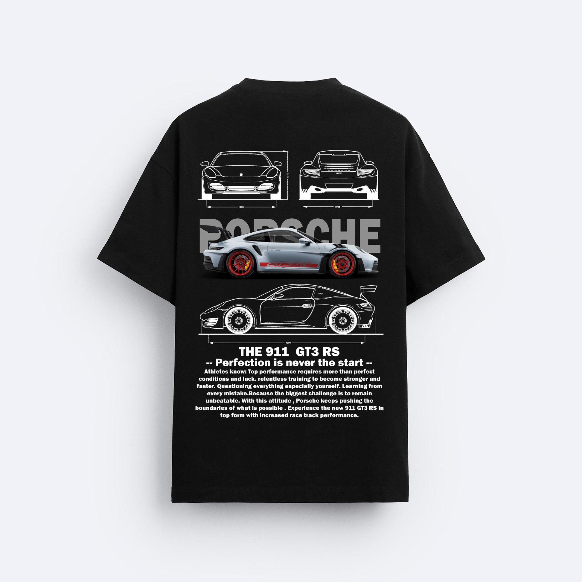 PORSCHE 911 GT3RS OVERSIZED 240 GSM TSHIRT - INDIE APES