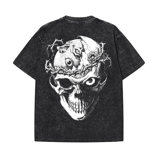 BERSERK SKULL VINTAGE OVERSIZED TSHIRT - INDIE APES