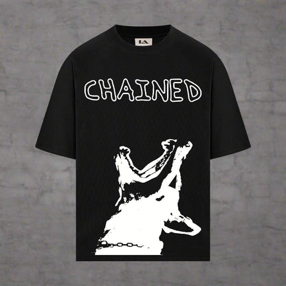 CHAINED 240 GSM OVERSIZED TSHIRT - INDIE APES