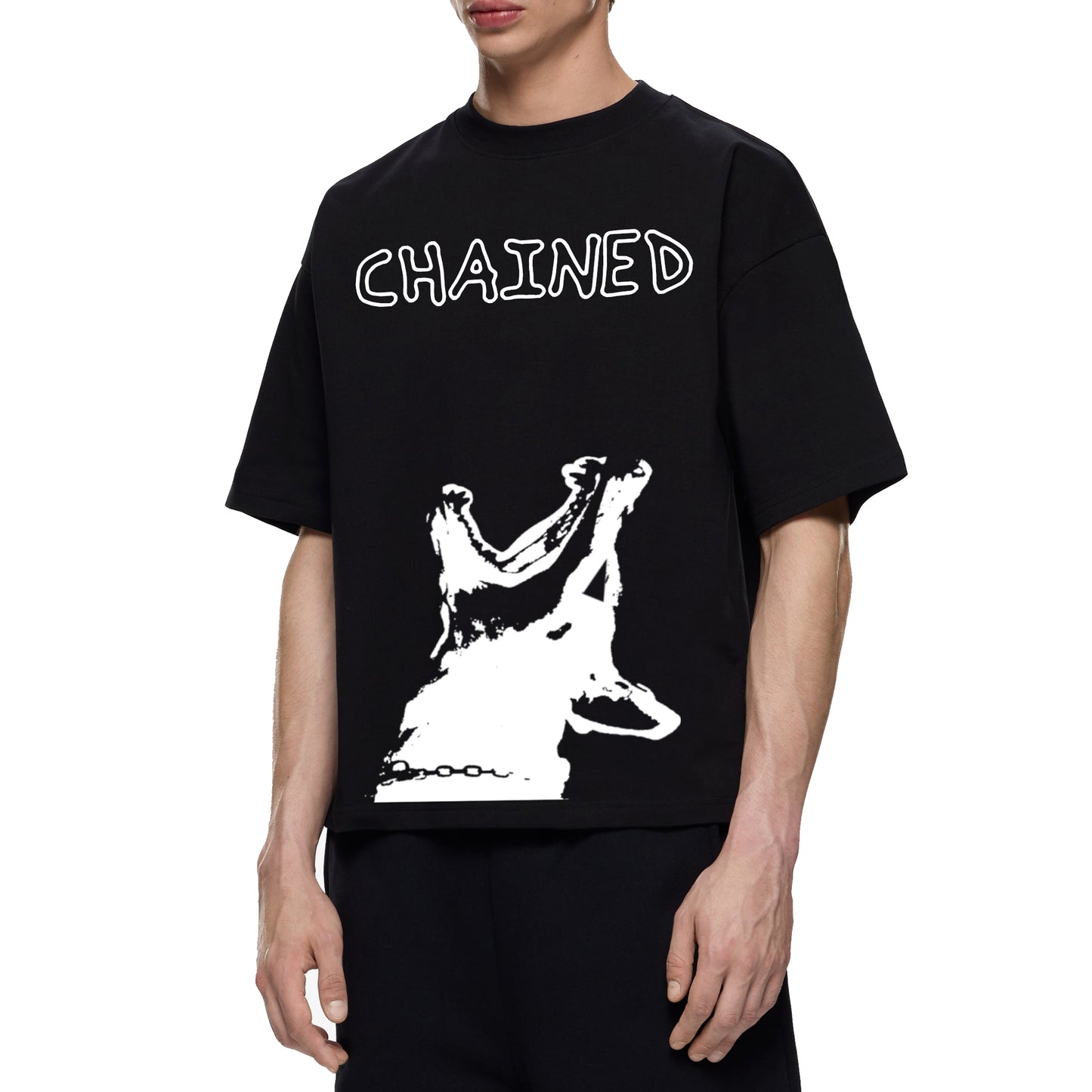 CHAINED 240 GSM OVERSIZED TSHIRT - INDIE APES