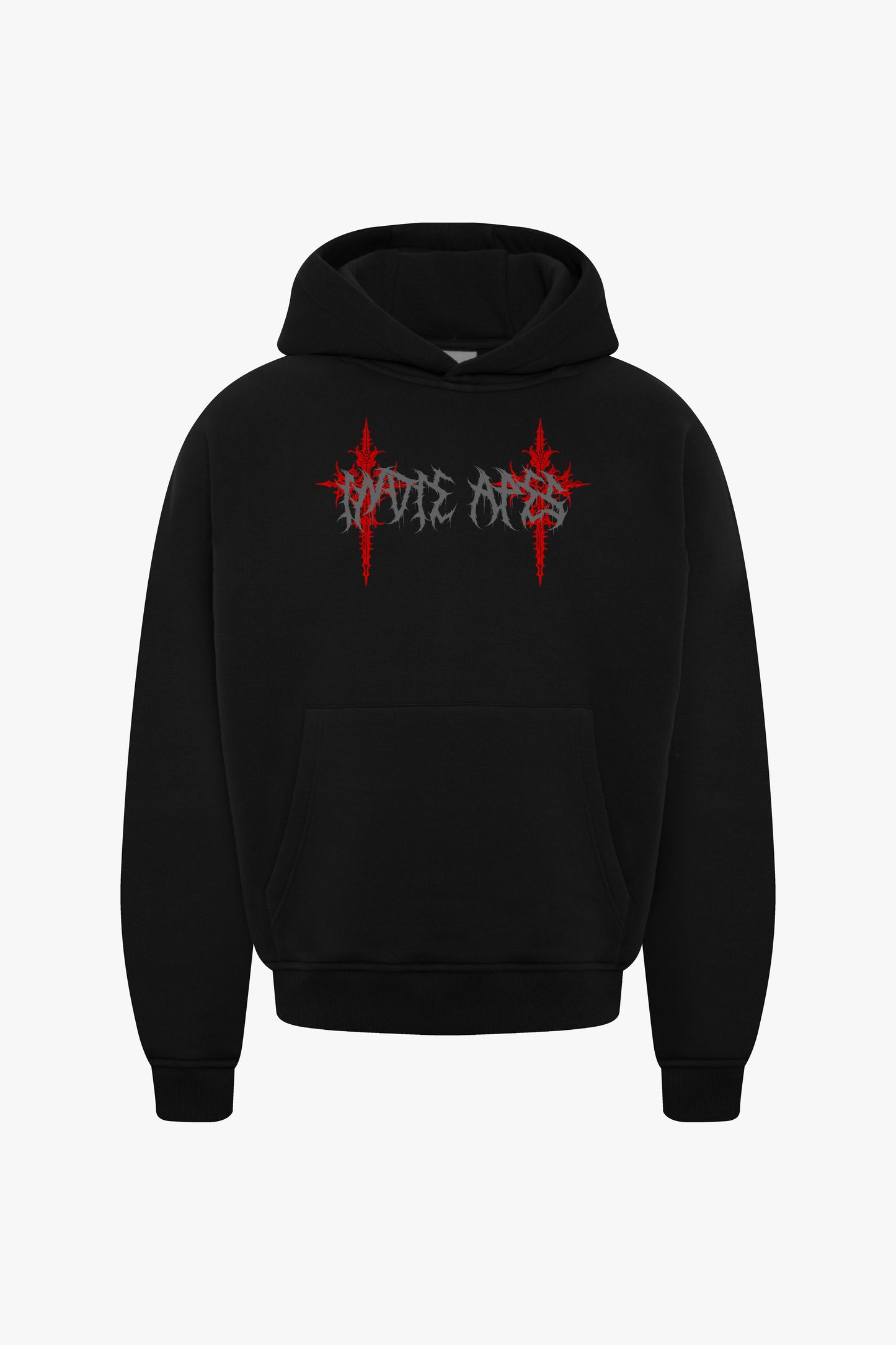 GOTHIC HEAVY WEIGHT 350 GSM OVERSIZED HOODIE RED VARIANT - INDIE APES