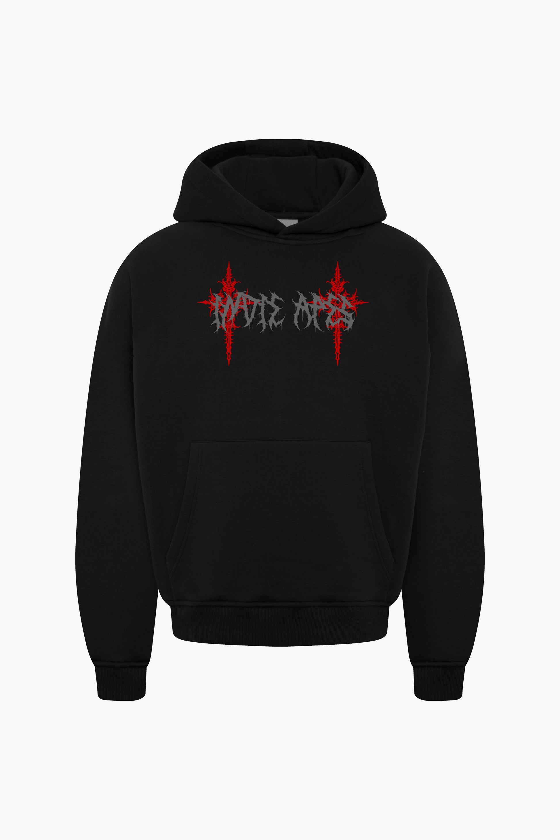 GOTHIC HEAVY WEIGHT 350 GSM OVERSIZED HOODIE RED VARIANT - INDIE APES