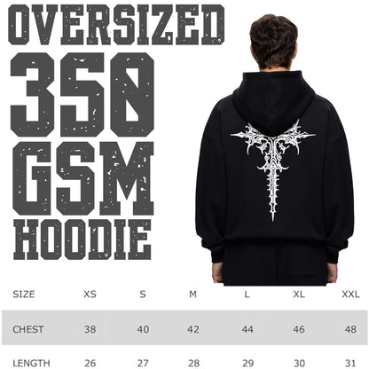 GOTHIC HEAVY WEIGHT 350 GSM OVERSIZED HOODIE - INDIE APES