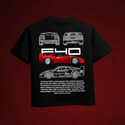 FERRARI F40 OVERSIZED 240 GSM TSHIRT - INDIE APES