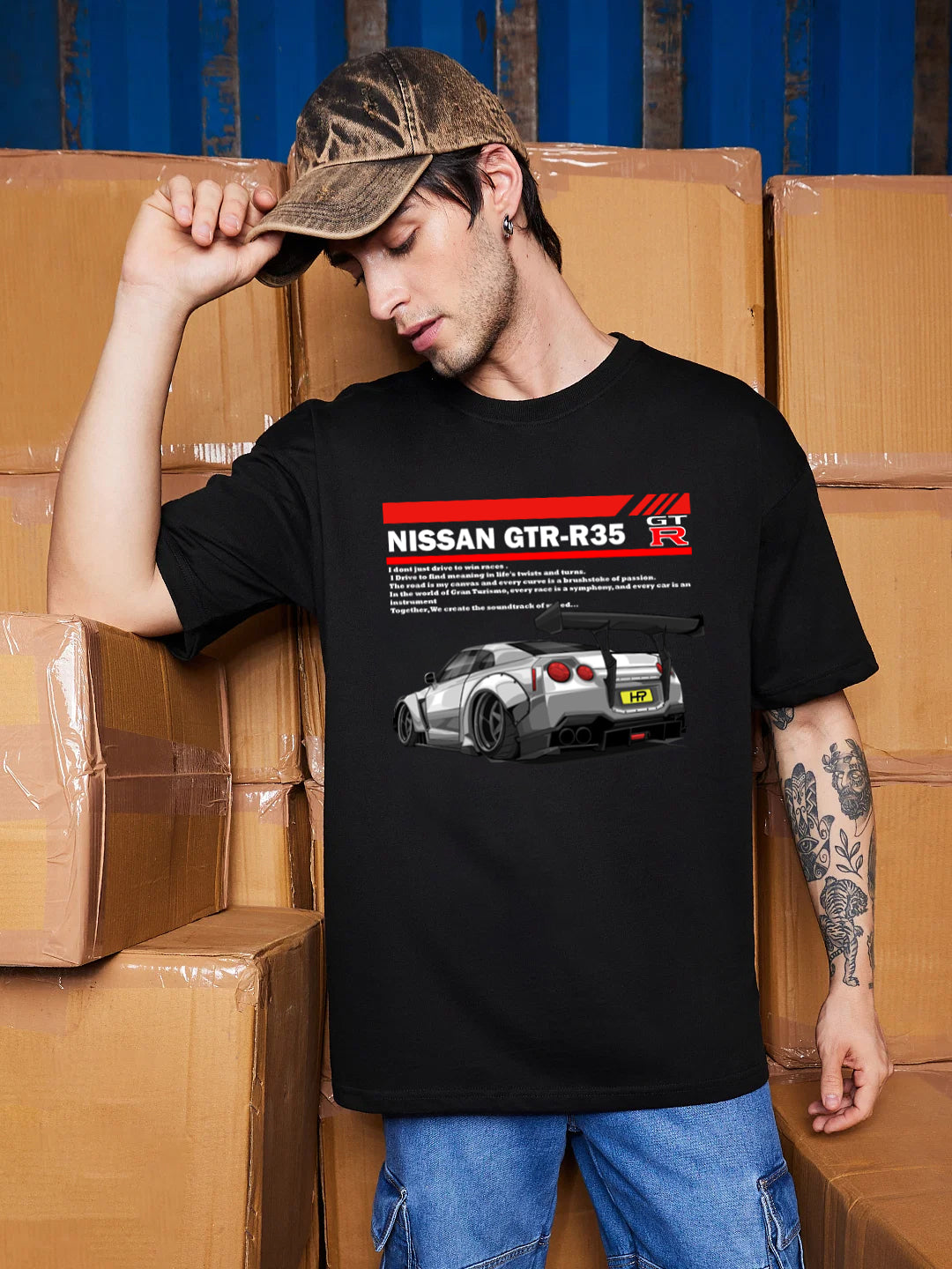 NISSAN GTR OVERSIZED 240 GSM TSHIRT - INDIE APES