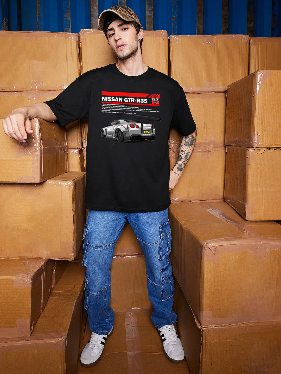 NISSAN GTR OVERSIZED 240 GSM TSHIRT - INDIE APES