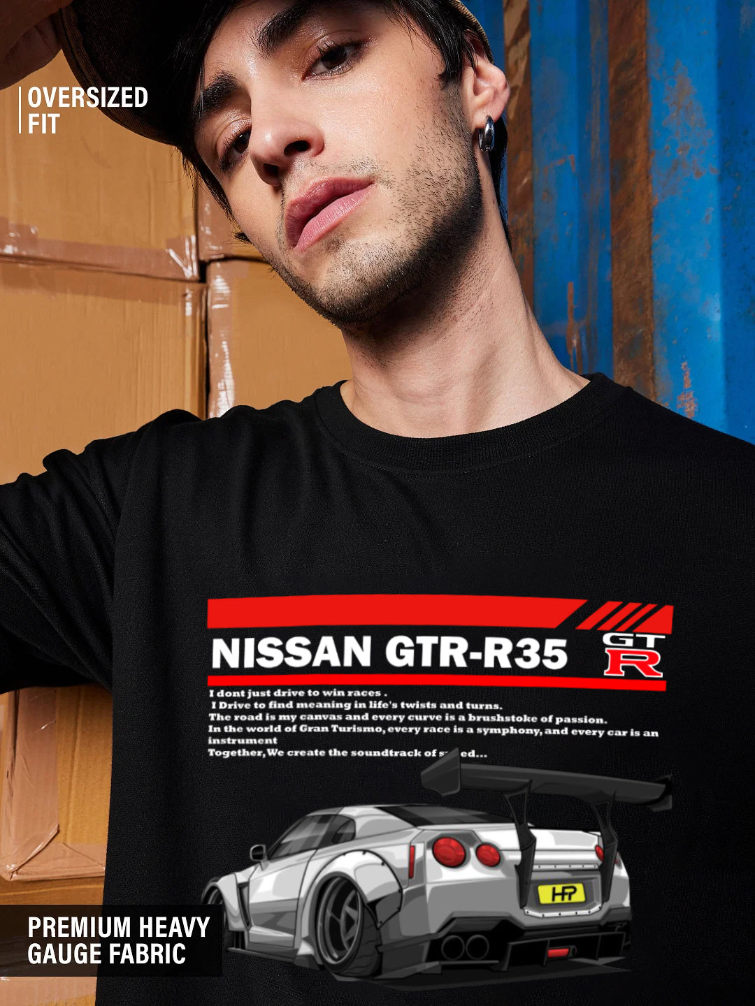 NISSAN GTR OVERSIZED 240 GSM TSHIRT - INDIE APES