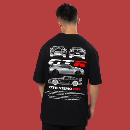 NISSAN GTR NISMO R35 OVERSIZED 240 GSM TSHIRT - INDIE APES