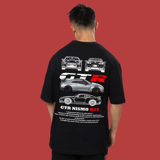 NISSAN GTR NISMO R35 OVERSIZED 240 GSM TSHIRT - INDIE APES