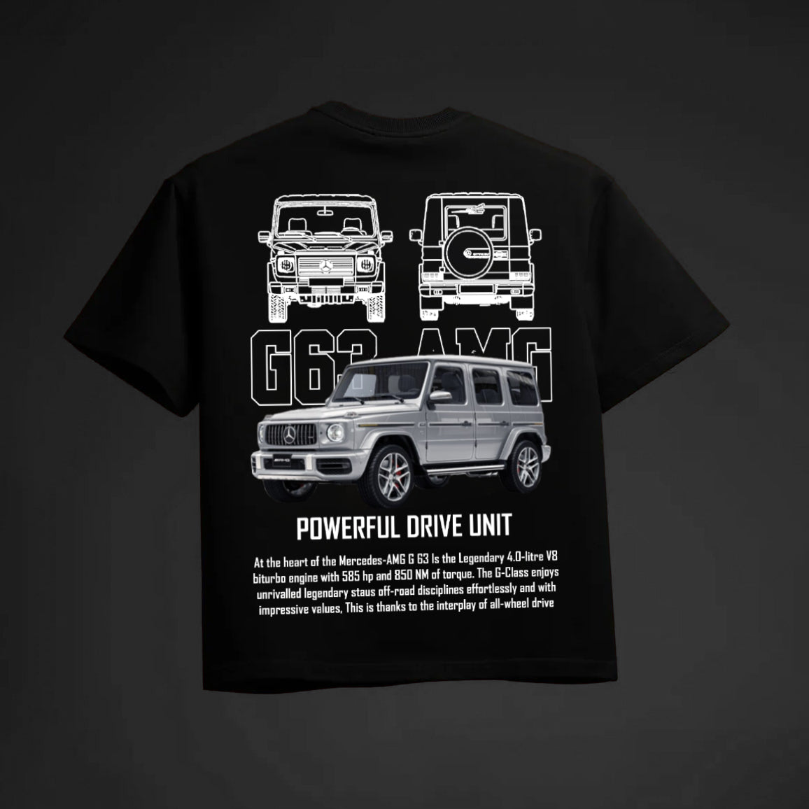 MERCEDES G63 AMG OVERSIZED 240 GSM TSHIRT - INDIE APES