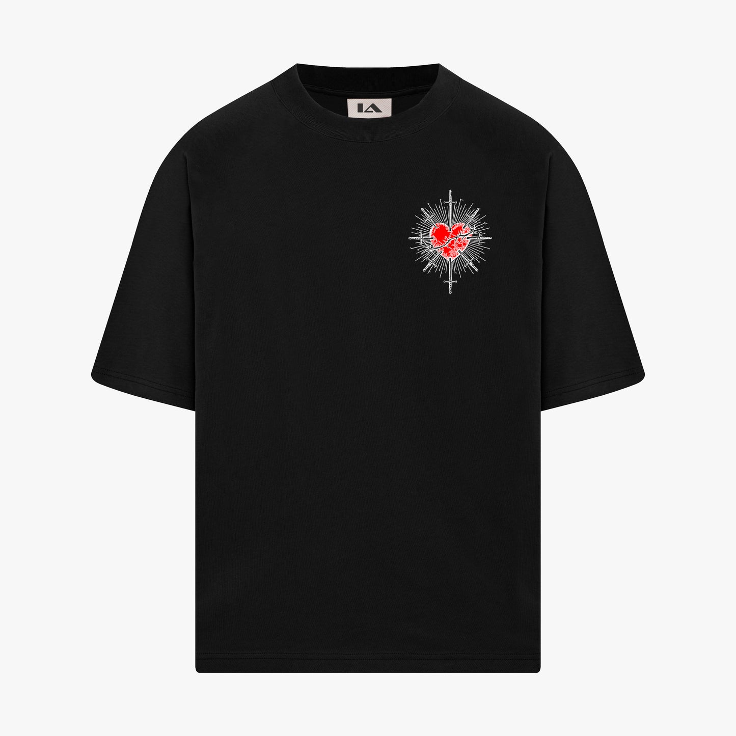 HEART SLASH OVERSIZED 240 GSM TSHIRT - INDIE APES