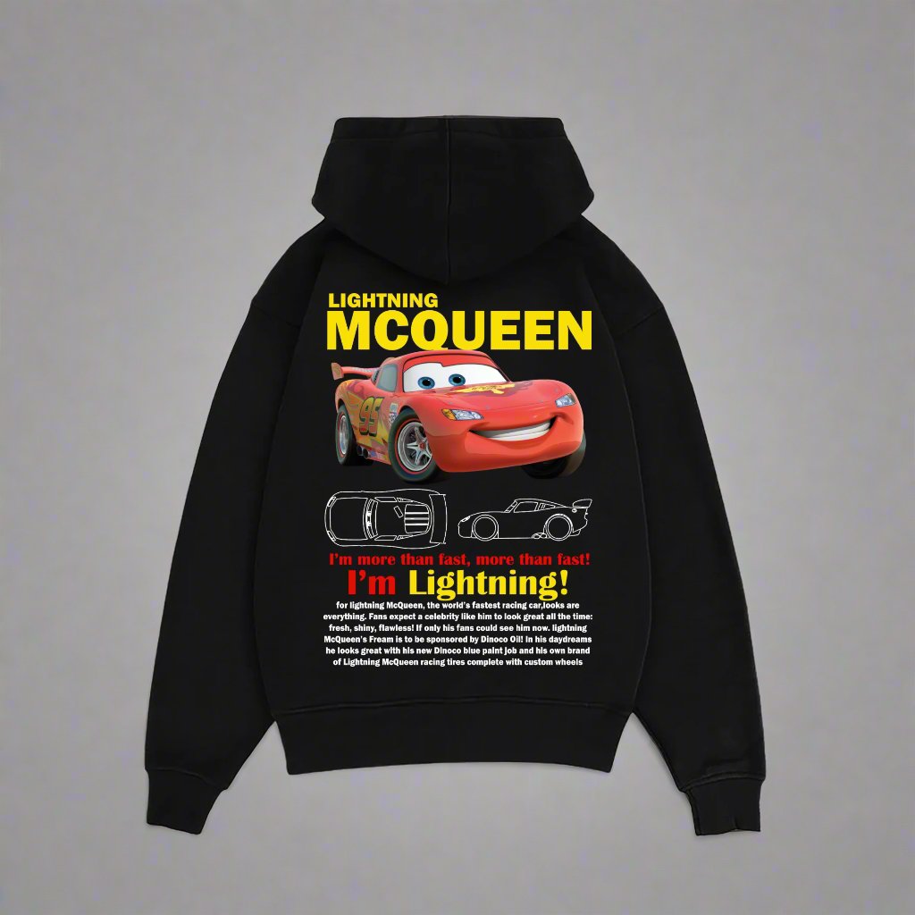 LIGHTNING MC QUEEN HEAVY WEIGHT OVERSIZED HOODIE - INDIE APES