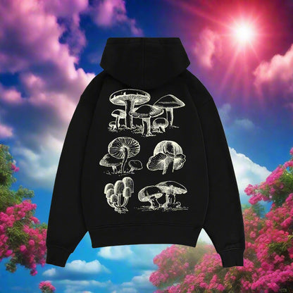 TRIPPY MUSHROOM HEAVY WEIGHT 350 GSM OVERSIZED HOODIE - INDIE APES