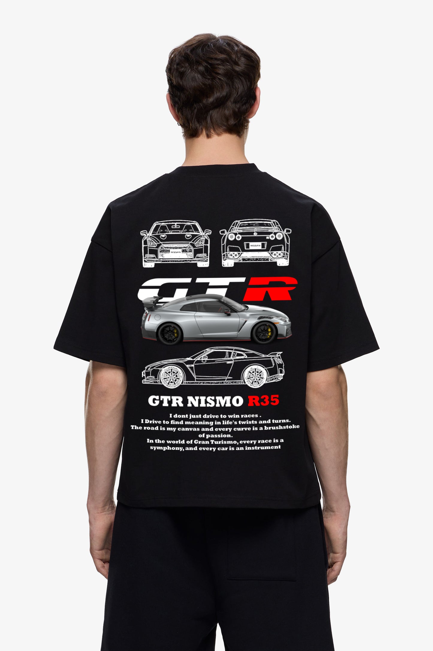 NISSAN GTR NISMO R35 OVERSIZED TSHIRT - INDIE APES