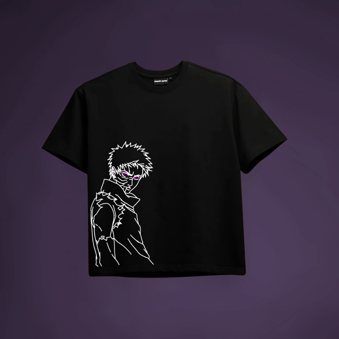 OBITO OVERSIZED 240 GSM UNISEX BLACK TSHIRT - INDIE APES