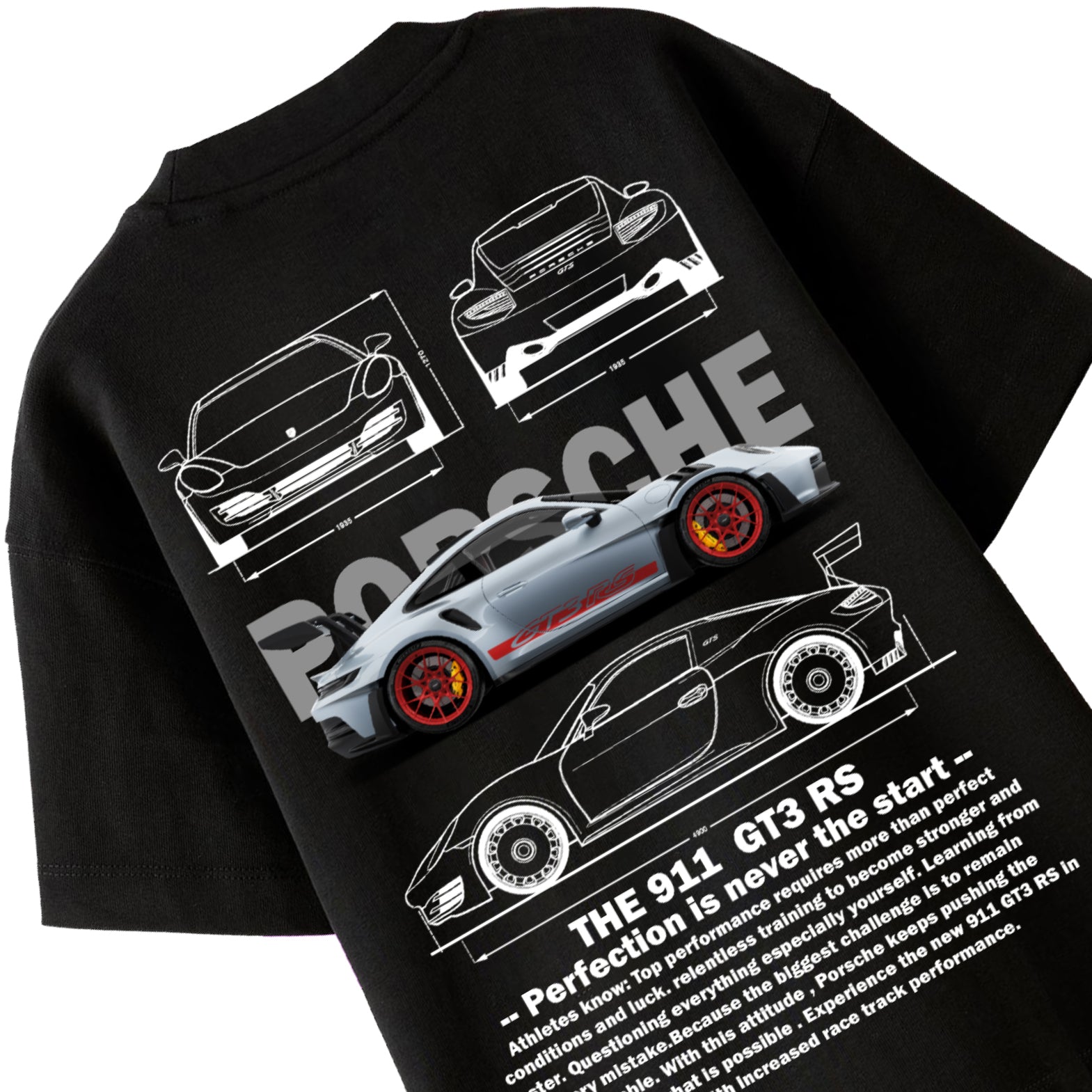 PORSCHE 911 GT3RS OVERSIZED 240 GSM TSHIRT - INDIE APES