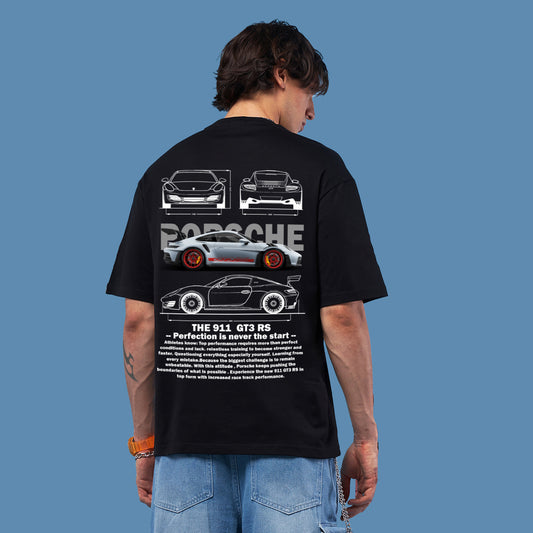 PORSCHE 911 GT3RS OVERSIZED 240 GSM TSHIRT - INDIE APES