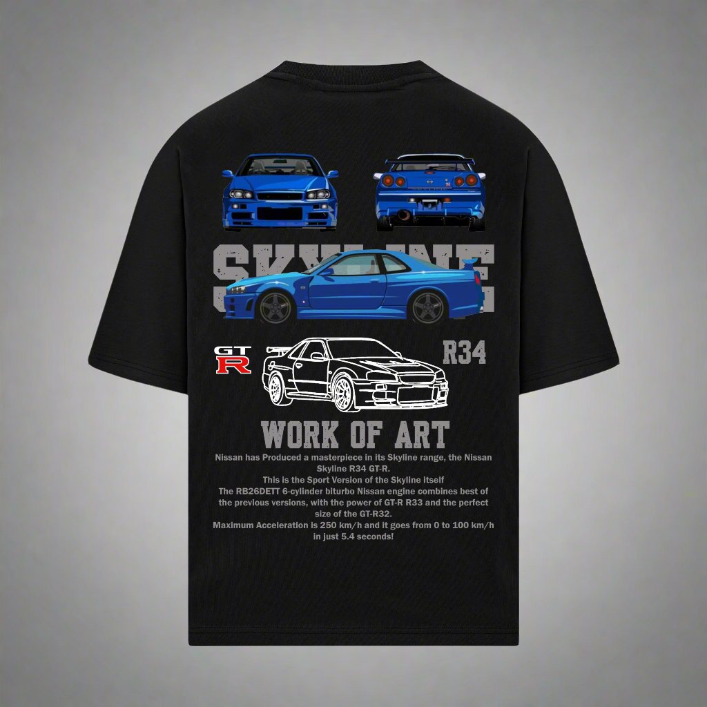 SKYLINE R34 OVERSIZED TSHIRT - INDIE APES