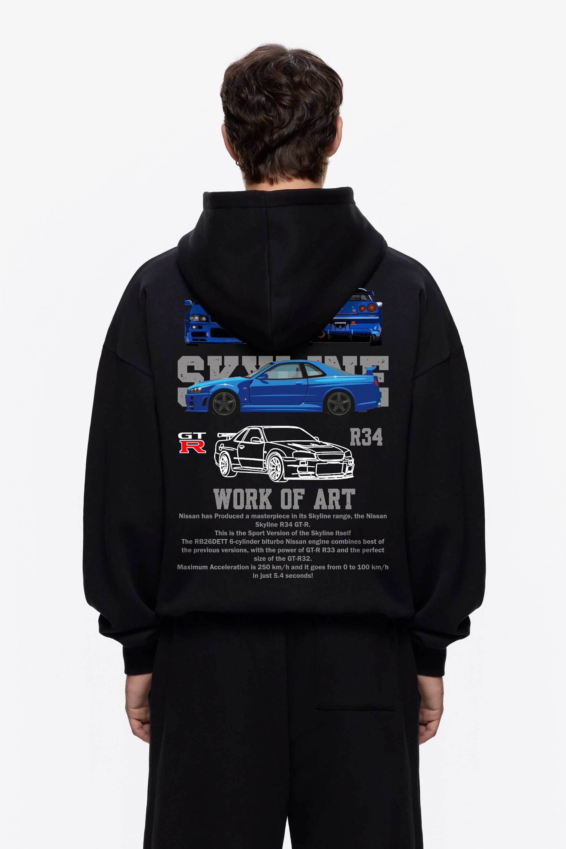 NISSAN SKYLINE R34 HEAVY WEIGHT OVERSIZED HOODIE - INDIE APES