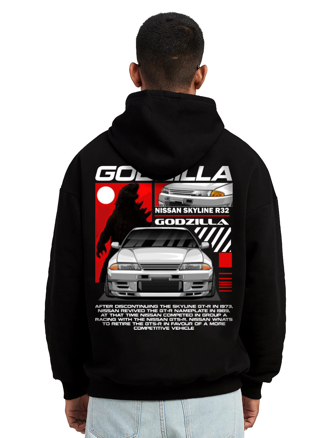 GODZILLA R32 HEAVY WEIGHT OVERSIZED HOODIE - INDIE APES