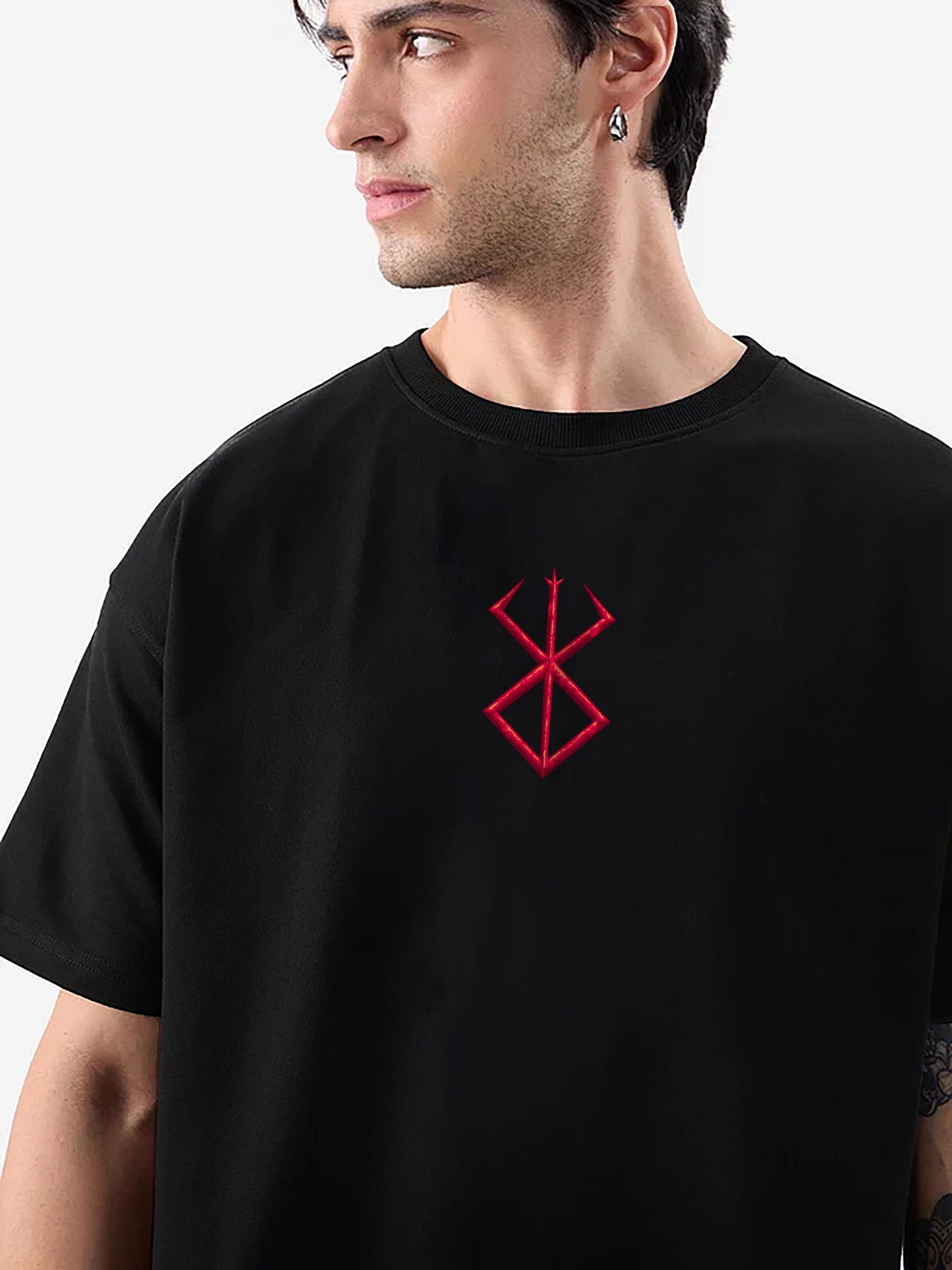 BERSERK OVERSIZED 240 GSM UNISEX BLACK TSHIRT - INDIE APES