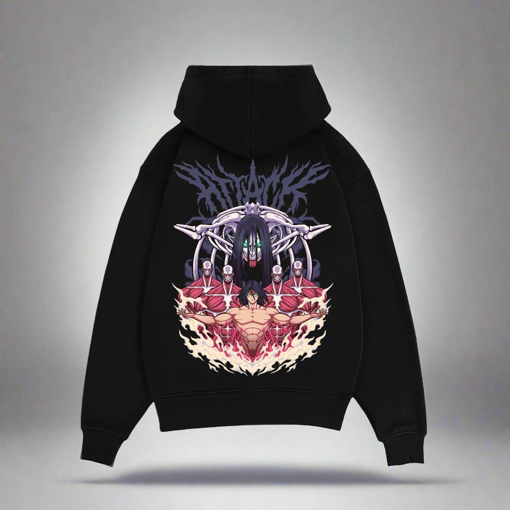 ATTACK ON TITAN HEAVY WEIGHT 350 GSM OVERSIZED HOODIE - INDIE APES