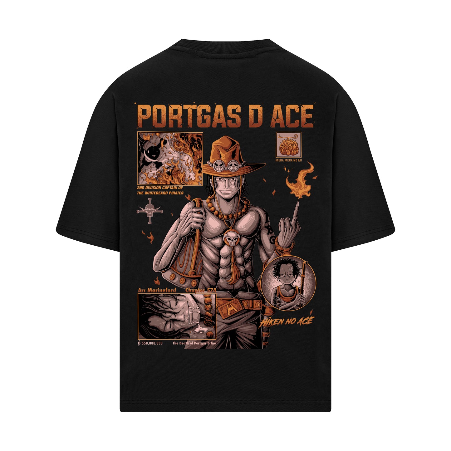 PORTGAS D ACE 240 GSM OVERSIZED TSHIRT - INDIE APES