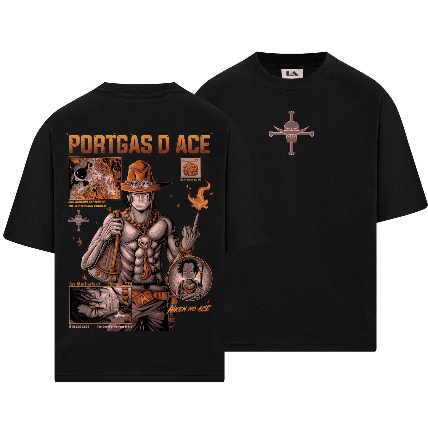 PORTGAS D ACE 240 GSM OVERSIZED TSHIRT - INDIE APES