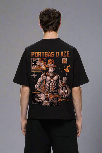 PORTGAS D ACE 240 GSM OVERSIZED TSHIRT - INDIE APES