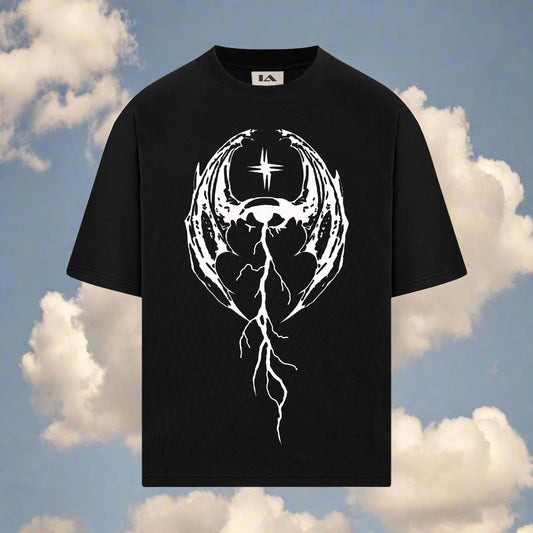 Mighty Vision 240 Gsm Oversized Black tshirt - INDIE APES