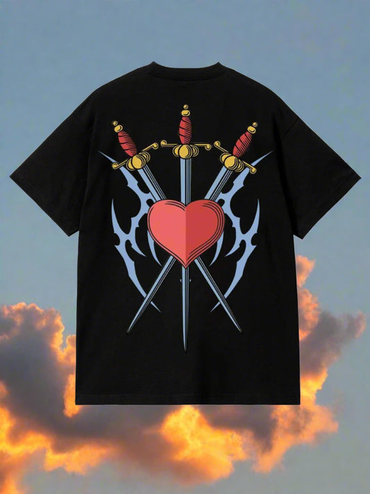 Heart Swords Regular Fit T-Shirt - INDIE APES