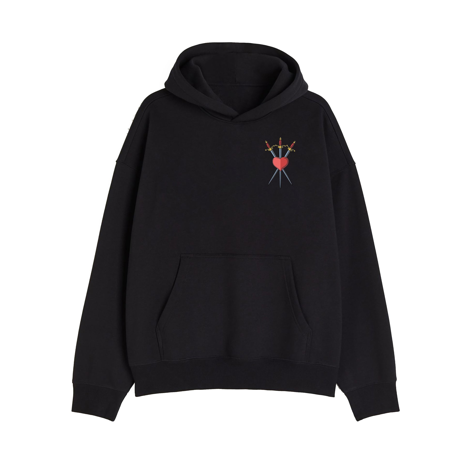 HEART 3 SWORD HEAVY WEIGHT OVERSIZED HOODIE - INDIE APES