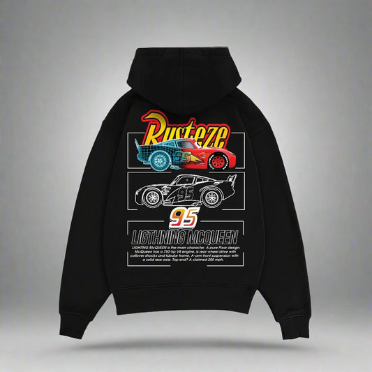 LIGHTNING MCQUEEN HEAVY WEIGHT OVERSIZED HOODIE - INDIE APES