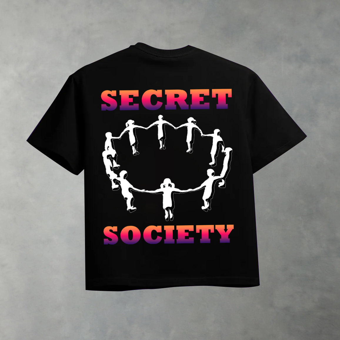 SECRET SOCIETY OVERSIZED 240 GSM UNISEX BLACK TSHIRT - INDIE APES