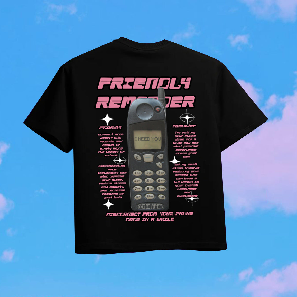 FRIENDLY REMINDER OVERSIZED 240 GSM TSHIRT - INDIE APES