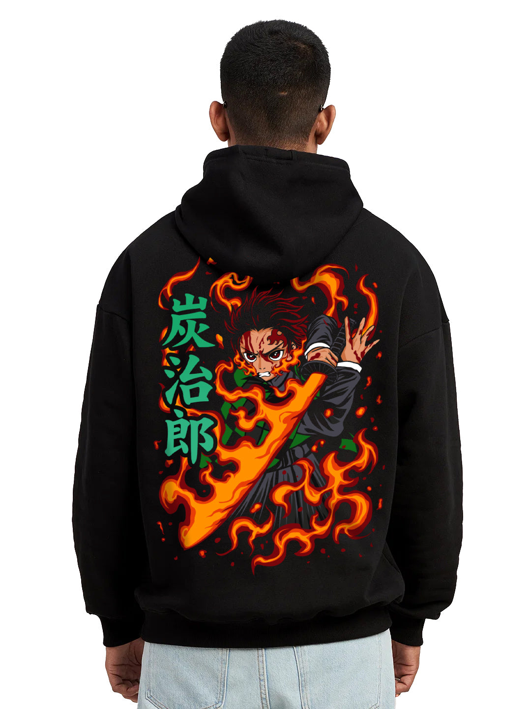 TANJIRO DEMON SLAYER OVERSIZED HOODIE - INDIE APES