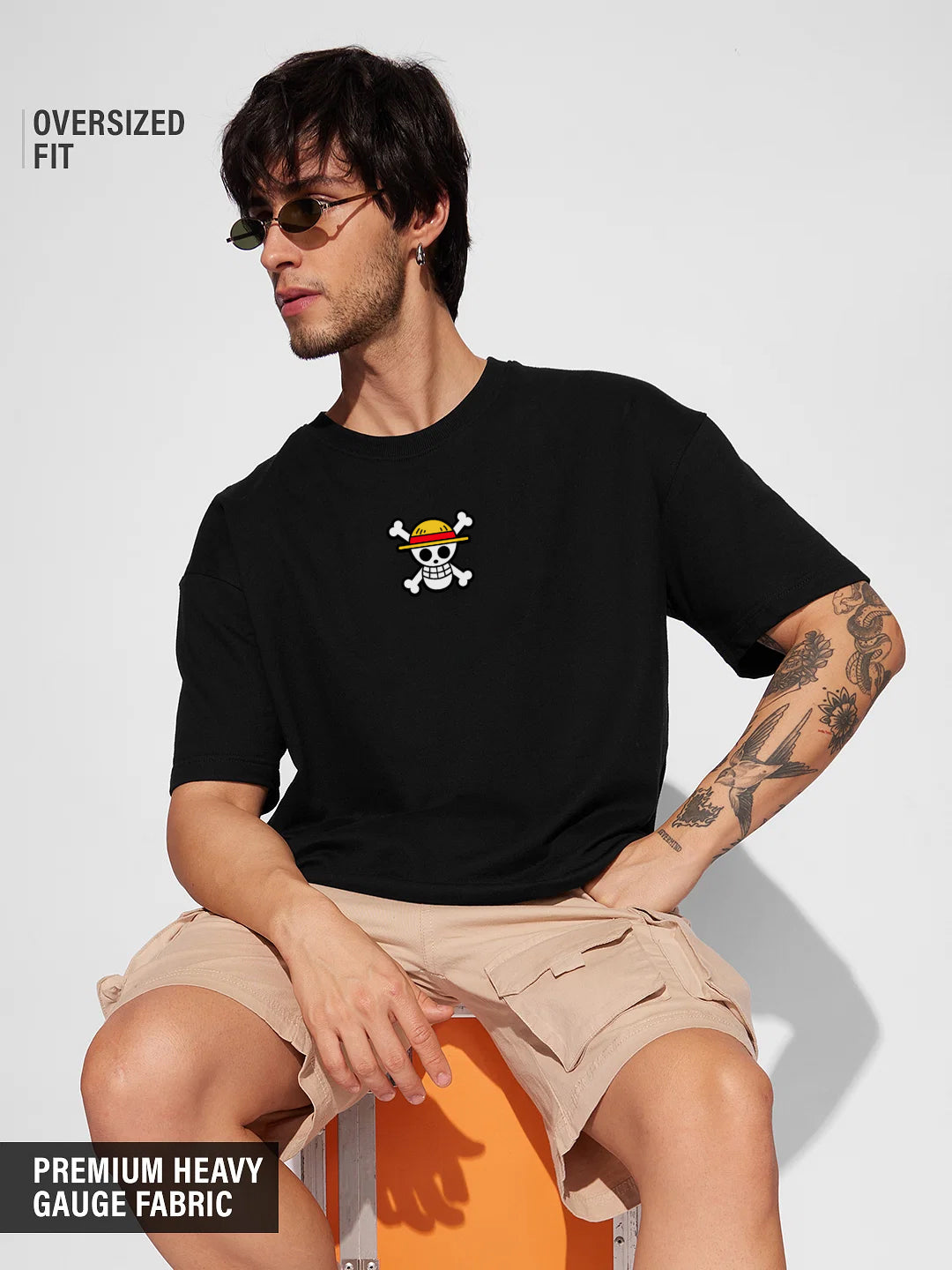 LUFFY BOUNTY OVERSIZED BLACK TSHIRT - INDIE APES