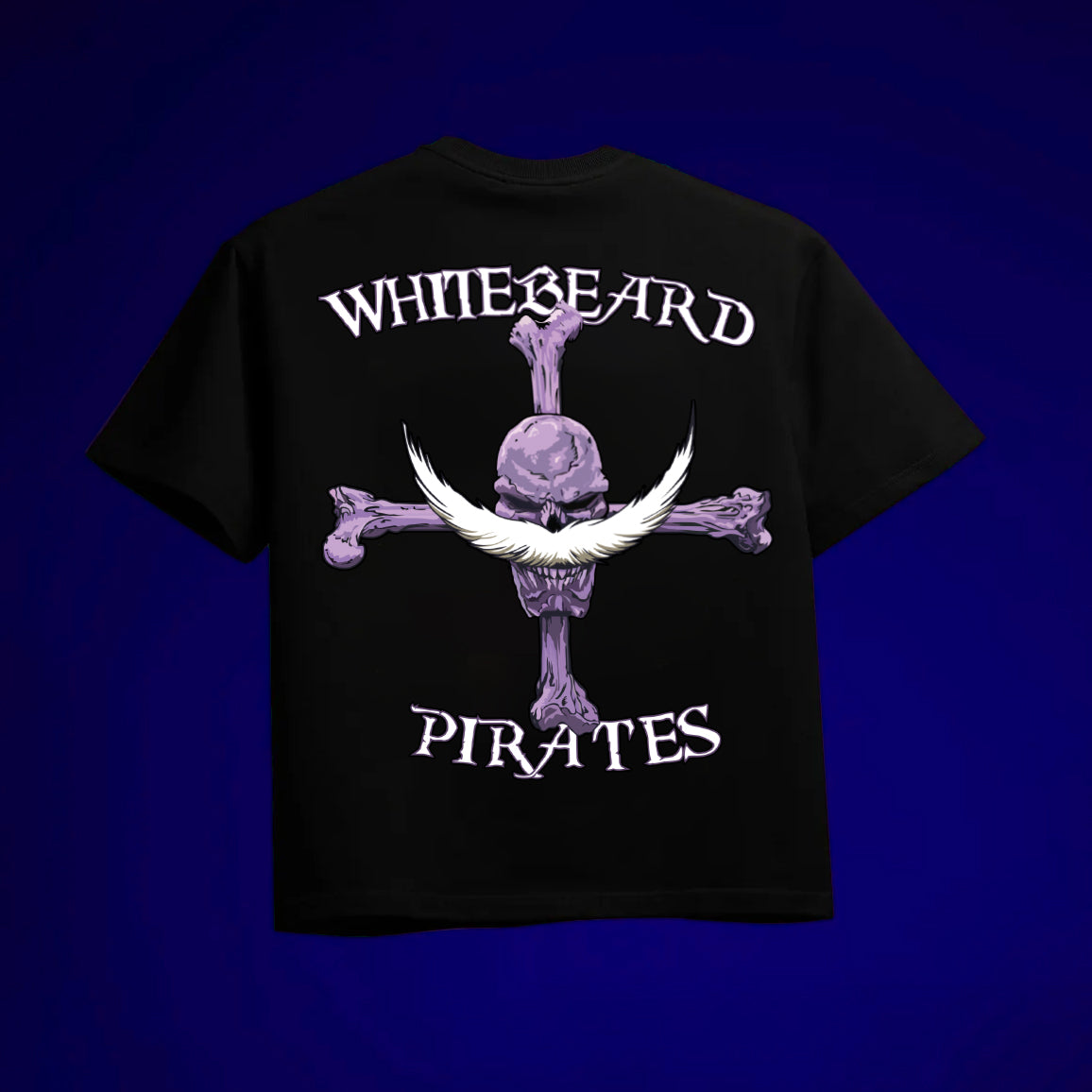 WHITE BEARD PIRATES ONE PIECE OVERSIZED 240 GSM UNISEX BLACK TSHIRT - INDIE APES