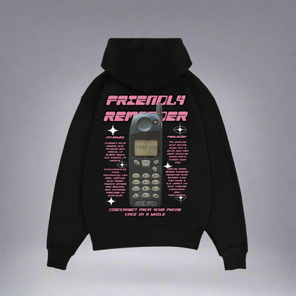 FRIENDLY REMINDER HEAVY WEIGHT 350 GSM HOODIE - INDIE APES