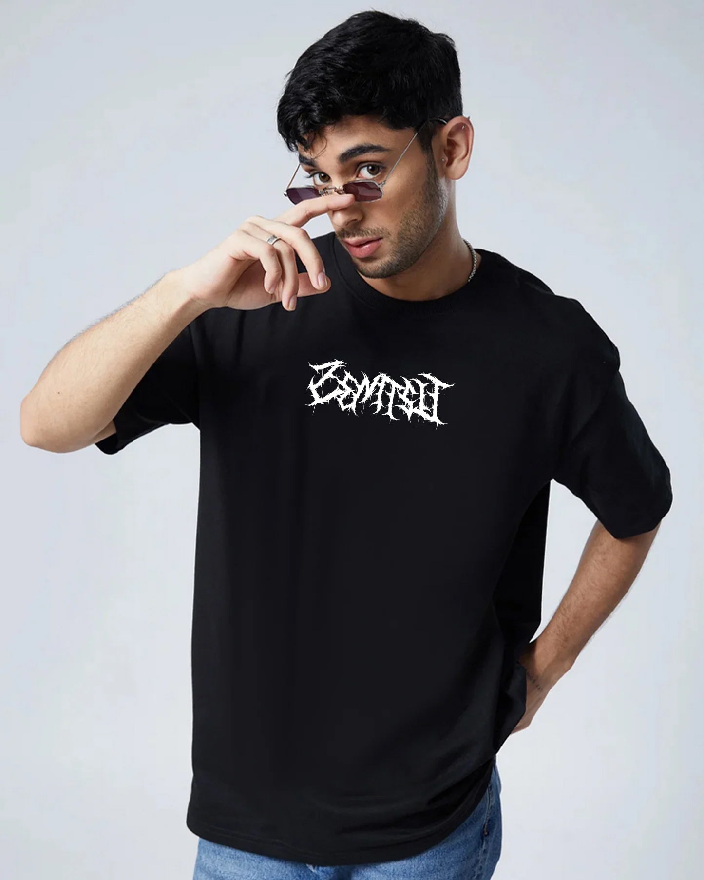 ZENITSU DEMON SLAYER OVERSIZED 240 GSM UNISEX BLACK TSHIRT - INDIE APES